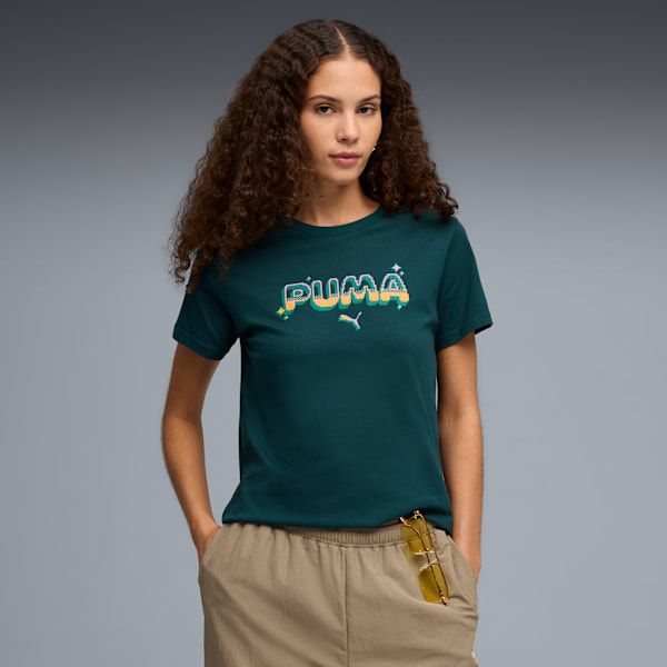 T-shirt graphique Digital Femme, Green Terrain, extralarge