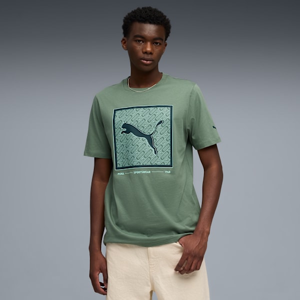 Pattern Box Tee Men, Eucalyptus, extralarge
