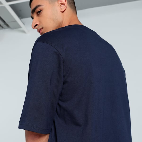 ELEVATED Logo Men's Boxy Fit Tee, PUMA Navy, extralarge-IND