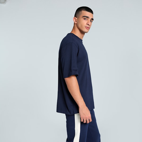 ELEVATED Logo Men's Boxy Fit Tee, PUMA Navy, extralarge-IND