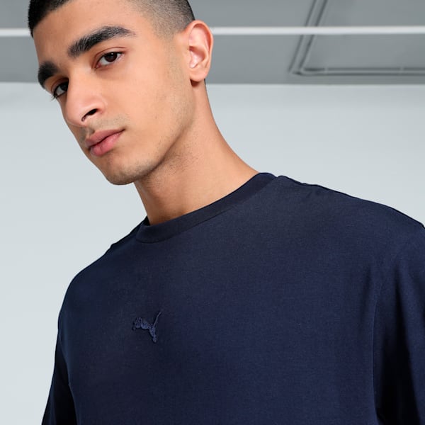 ELEVATED Logo Men's Boxy Fit Tee, PUMA Navy, extralarge-IND