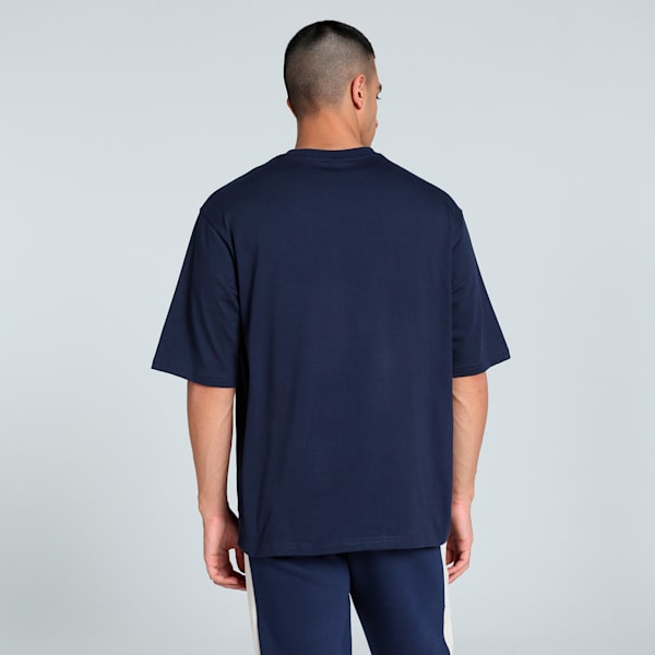 ELEVATED Logo Men's Boxy Fit Tee, PUMA Navy, extralarge-IND