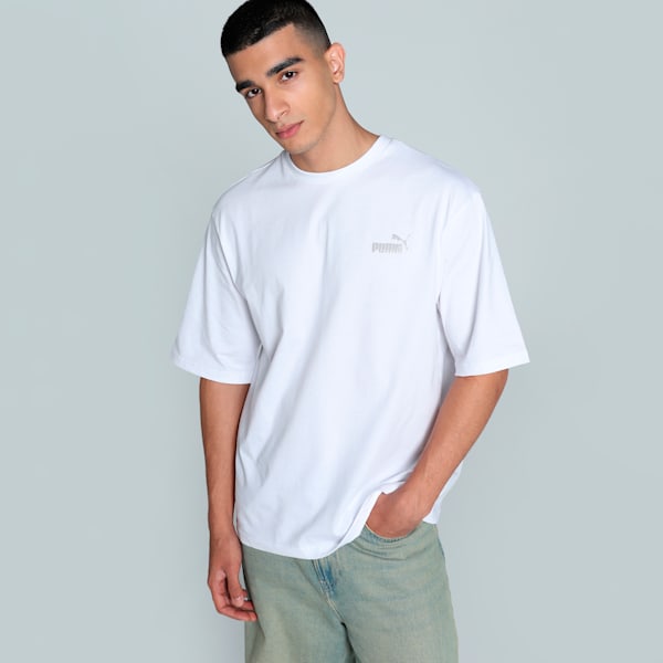 Men's Elevated No.1 Logo Boxy Tee, PUMA White, extralarge-IND