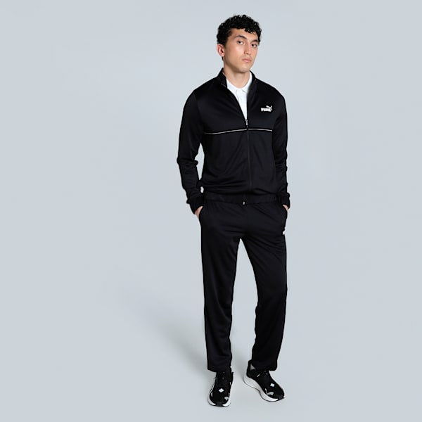 Poly Piping Men's Tracksuit, PUMA Black-Cast Iron, extralarge-IND