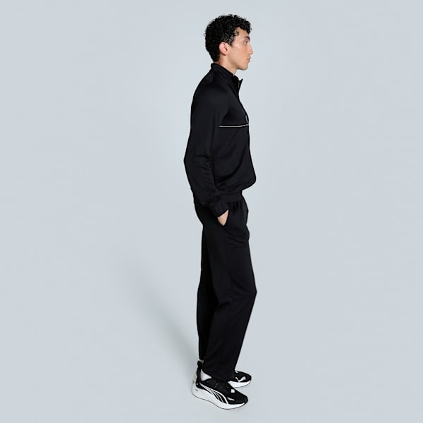 Poly Piping Men's Tracksuit, PUMA Black-Cast Iron, extralarge-IND