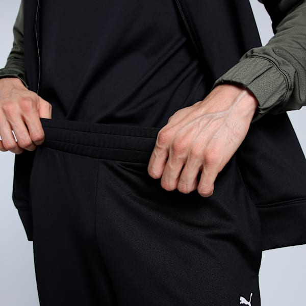 Men's Colorblock Tracksuit, PUMA Black-Loden Green, extralarge-IND
