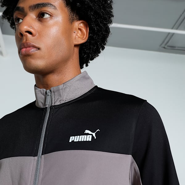 Men's Colorblock Tracksuit, Cast Iron-PUMA Black, extralarge-IND