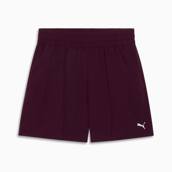 ESS Woven Pin Tuck Short Women, Midnight Plum, extralarge