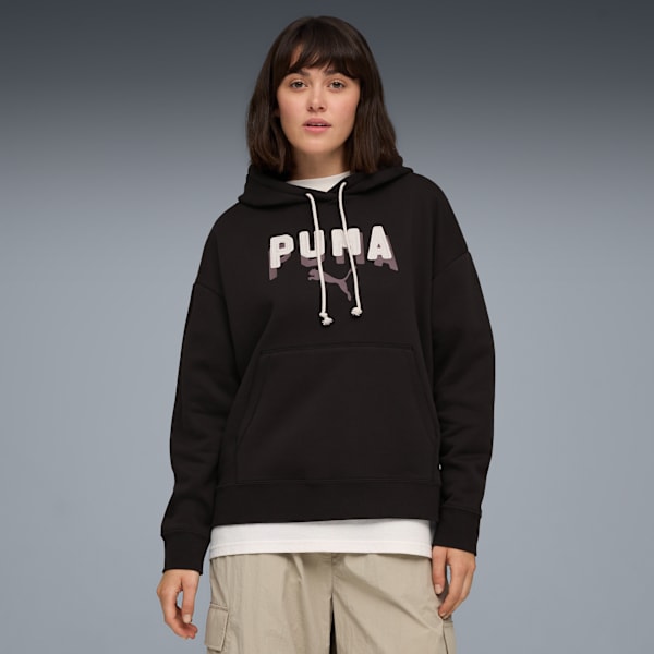 Pull à capuchon féminin Essentials Double Up de PUMA, PUMA Black, extralarge