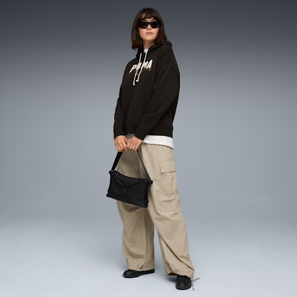 Pull à capuchon féminin Essentials Double Up de PUMA, PUMA Black, extralarge