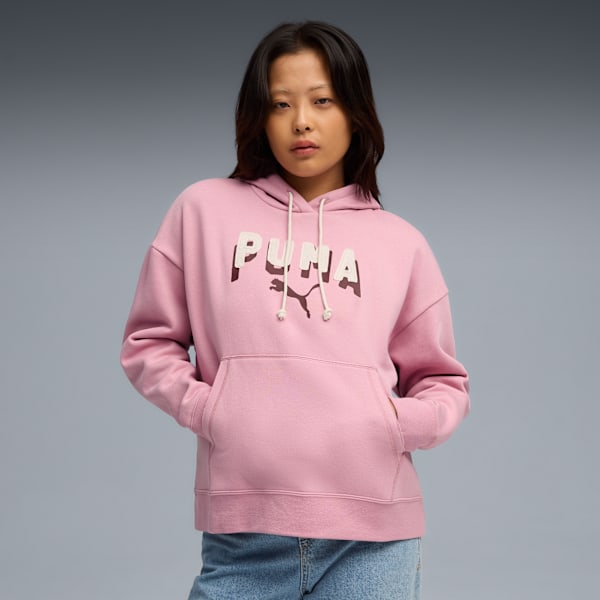 Pull à capuchon féminin Essentials Double Up de PUMA, Poised Pink, extralarge