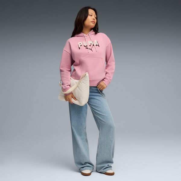 Pull à capuchon féminin Essentials Double Up de PUMA, Poised Pink, extralarge