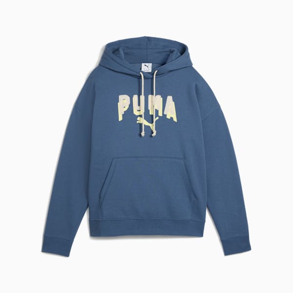 Pull à capuchon féminin Essentials Double Up de PUMA, Dark Indigo, extralarge