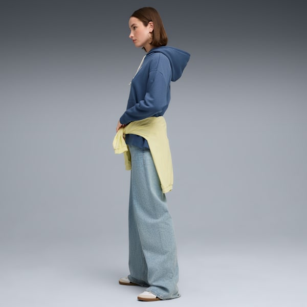 Pull à capuchon féminin Essentials Double Up de PUMA, Dark Indigo, extralarge