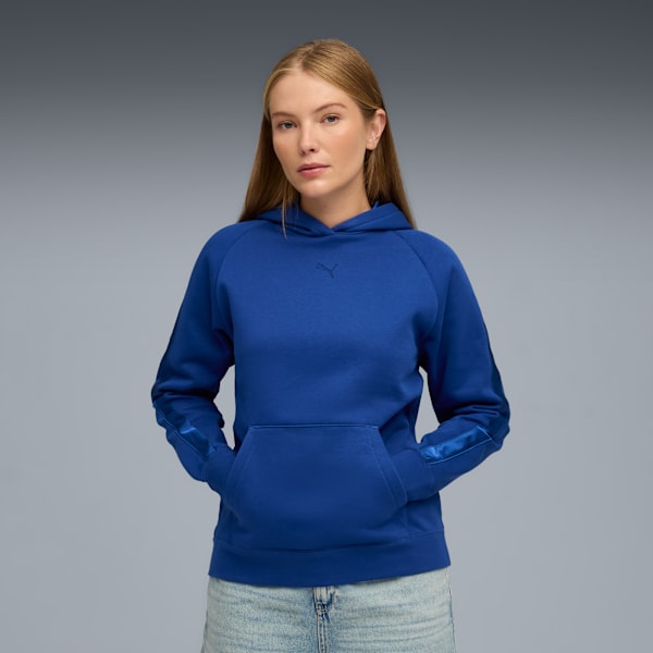 Sudadera con capucha Essentials Elevated de satén para mujer, Clyde Royal, extralarge