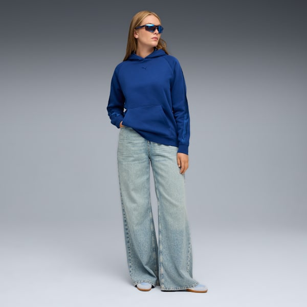 Sudadera con capucha Essentials Elevated de satén para mujer, Clyde Royal, extralarge