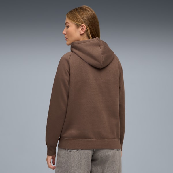 Chandail à capuchon en satin ESS ELEVATED Femme, Flat Bronze, extralarge