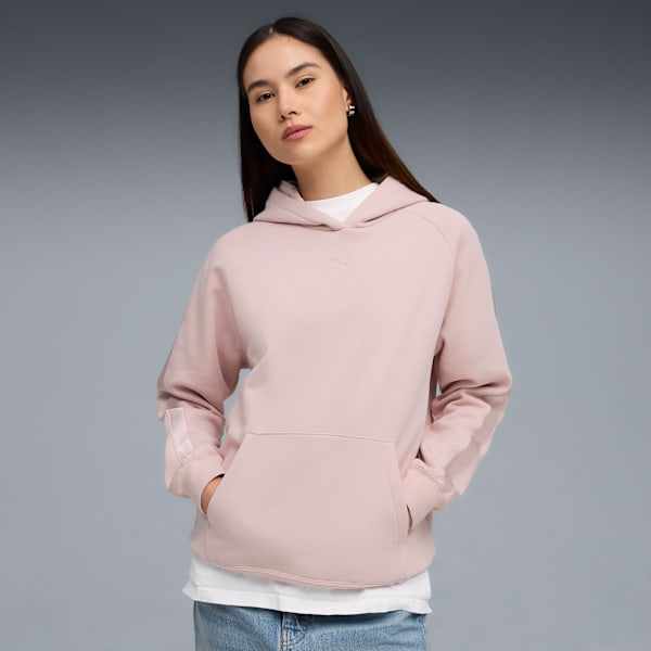 Sudadera con capucha Essentials Elevated de satén para mujer, Mauve Mist, extralarge