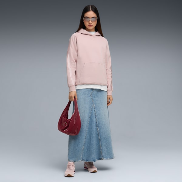 Sudadera con capucha Essentials Elevated de satén para mujer, Mauve Mist, extralarge