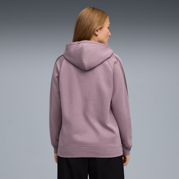 Sudadera con capucha Essentials Elevated de satén para mujer, Plum Jam, extralarge
