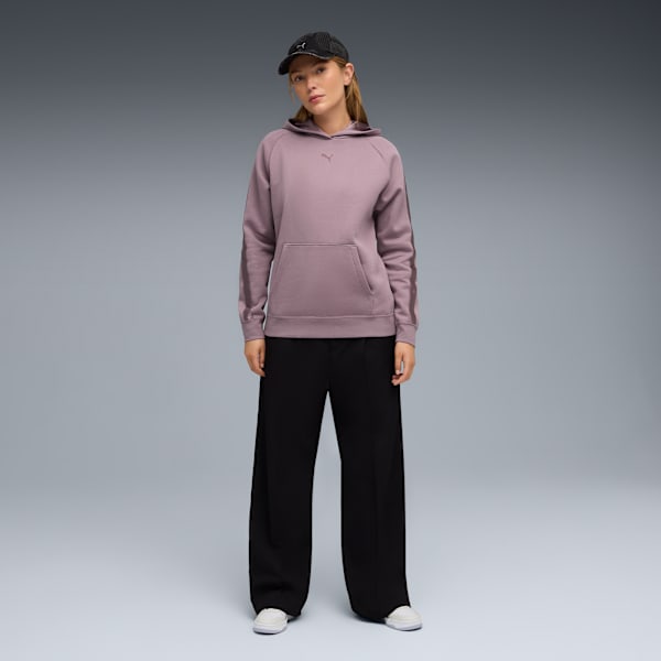 Sudadera con capucha Essentials Elevated de satén para mujer, Plum Jam, extralarge