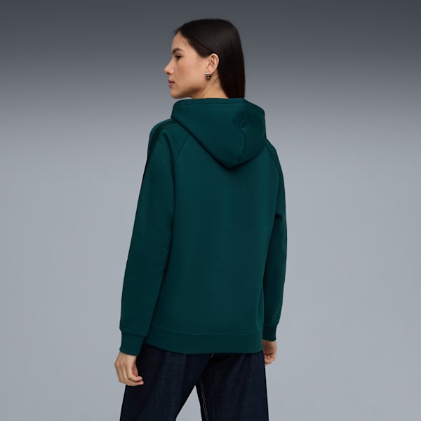 Sudadera con capucha Essentials Elevated de satén para mujer, Green Terrain, extralarge