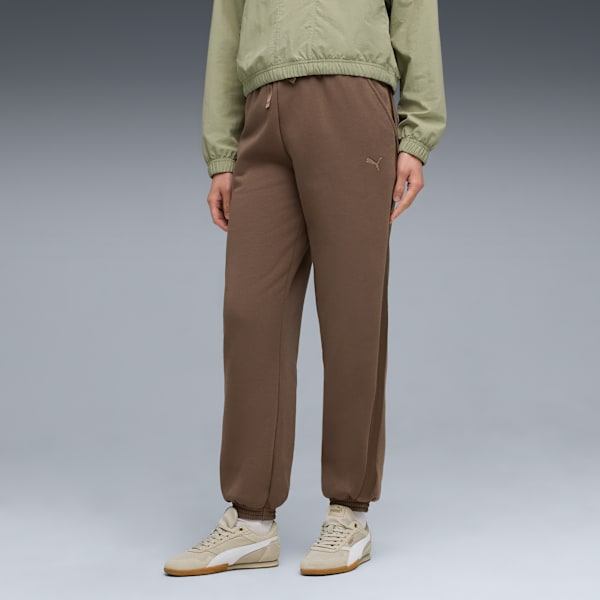 Pantalon en molleton satiné ESS ELEVATED Femme, Flat Bronze, extralarge