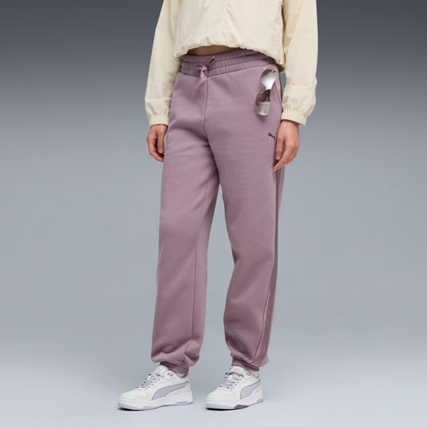 Pantalon en molleton satiné ESS ELEVATED Femme, Plum Jam, extralarge