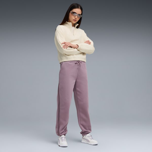 Pantalon en molleton satiné ESS ELEVATED Femme, Plum Jam, extralarge