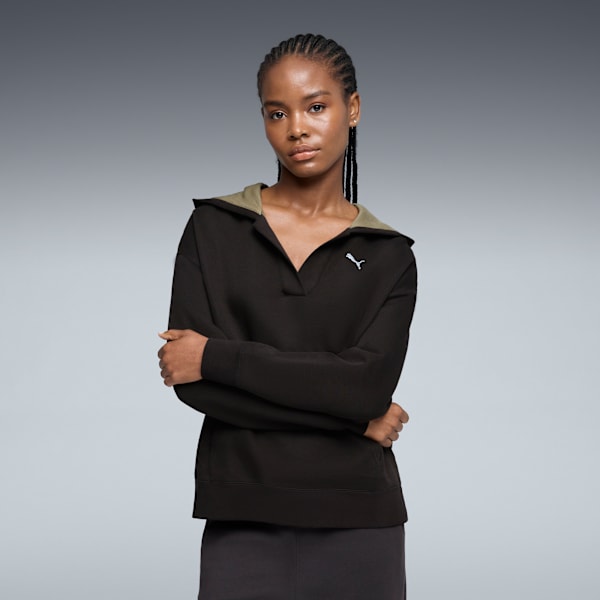 ESS Jacquard Hoodie Women, PUMA Black, extralarge