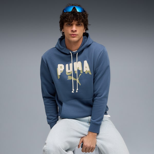 Essentials Double Up Hoodie Men, Dark Indigo, extralarge