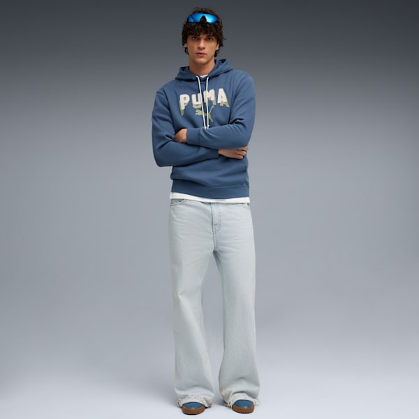 Essentials Double Up Hoodie Men, Dark Indigo, extralarge