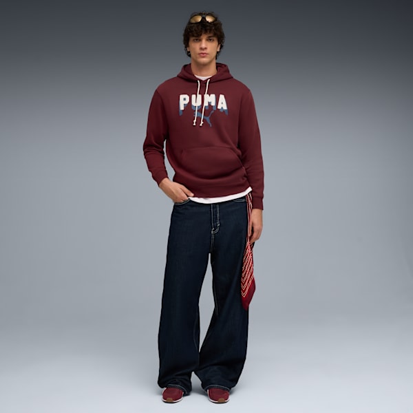 Essentials Double Up Hoodie Men, Ruby Shimmer, extralarge