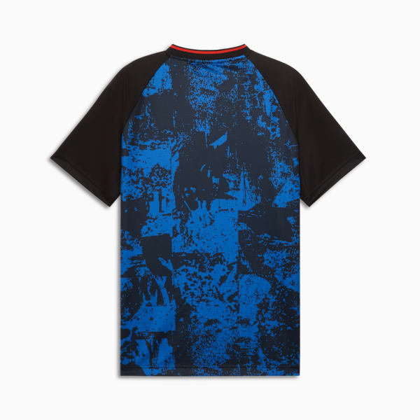 ESS AOP SS Jersey Men, PUMA Black-Team Regal Red, extralarge