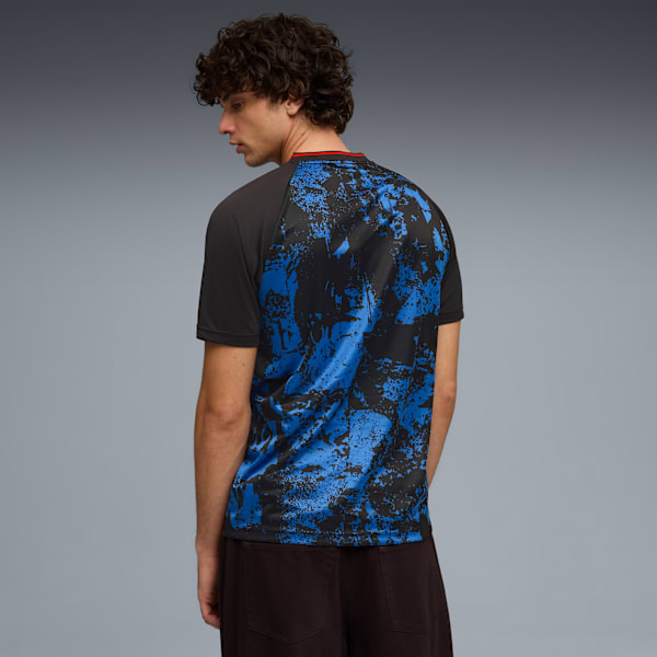 ESS AOP SS Jersey Men, PUMA Black-Team Regal Red, extralarge
