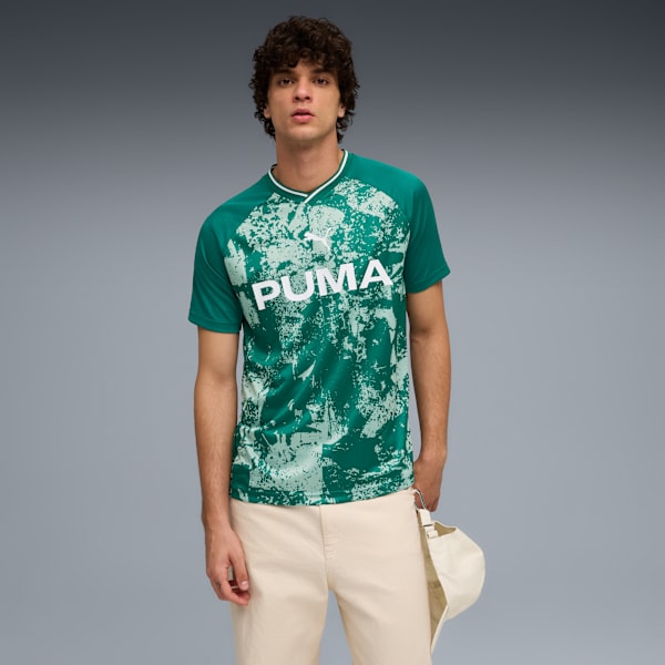 ESS AOP SS Jersey Men, Wild Green-Light Moss, extralarge