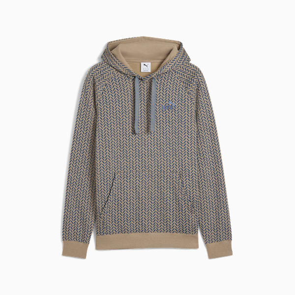 Essentials Herringbone AOP Hoodie Men, Ice Coffee, extralarge