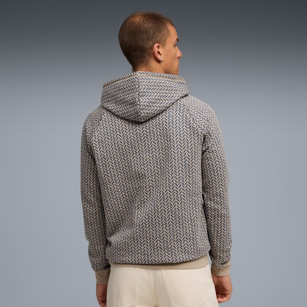 Essentials Herringbone AOP Hoodie Men, Ice Coffee, extralarge