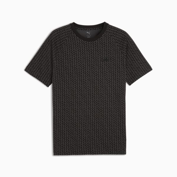 Essentials Herringbone Tee Men, PUMA Black-Dusky Gray, extralarge
