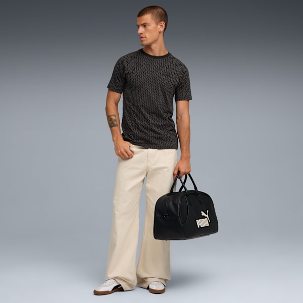 Essentials Herringbone Tee Men, PUMA Black-Dusky Gray, extralarge