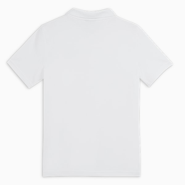 Essentials Pique Youth Short Sleeve Polo T-shirt, PUMA White, extralarge-IND