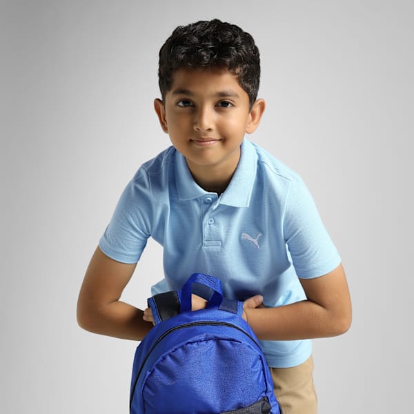 Essentials Pique Youth Short Sleeve Polo T-shirt, Silver Sky, extralarge-IND