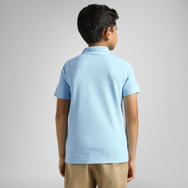 Essentials Pique Youth Short Sleeve Polo T-shirt, Silver Sky, extralarge-IND