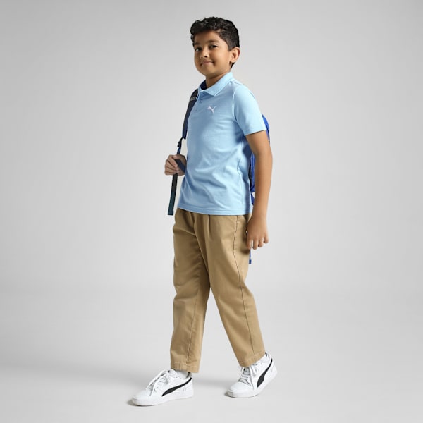Essentials Pique Youth Short Sleeve Polo T-shirt, Silver Sky, extralarge-IND