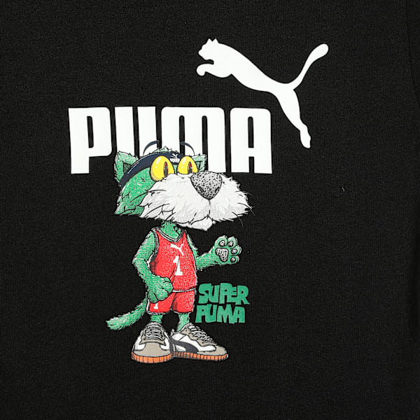 SUPER PUMA Boys' Graphic Cotton Tee, PUMA Black, extralarge-IND