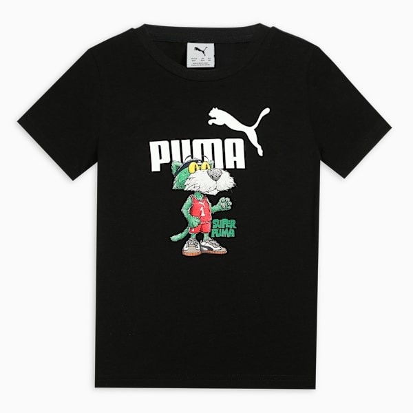 SUPER PUMA Boys' Graphic Cotton Tee, PUMA Black, extralarge-IND