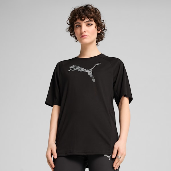 EVOSTRIPE Women's Relaxed Fit Tee, PUMA Black, extralarge-IND