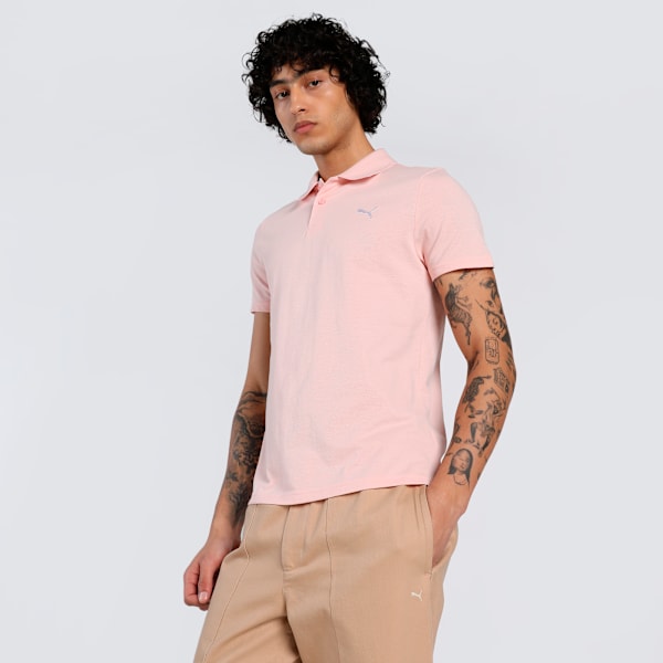 Logo Men's Slim Fit Polo, Rose Dust, extralarge-IND