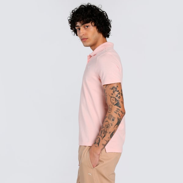 Logo Men's Slim Fit Polo, Rose Dust, extralarge-IND
