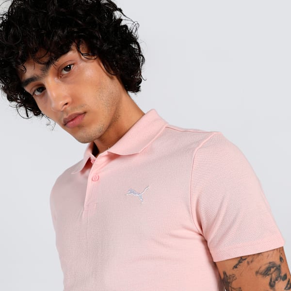Logo Men's Slim Fit Polo, Rose Dust, extralarge-IND